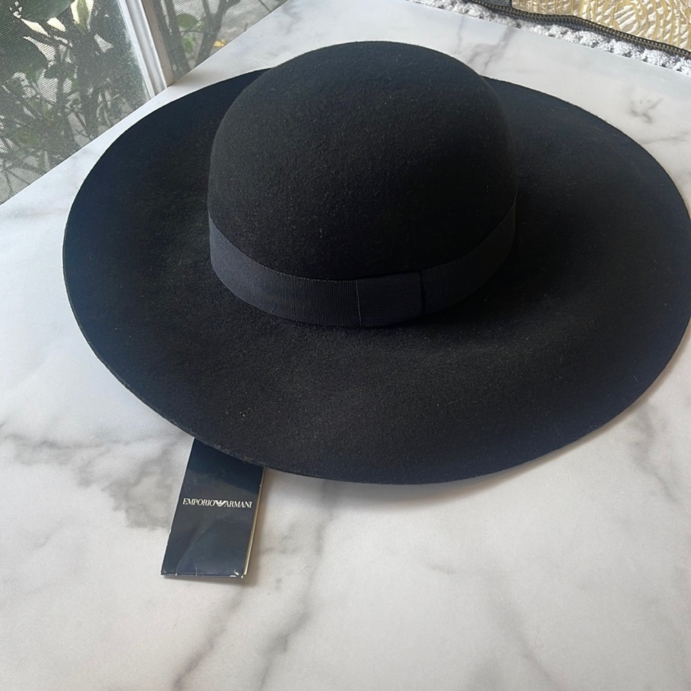 Emporio Armani Wool Floppy Hat black